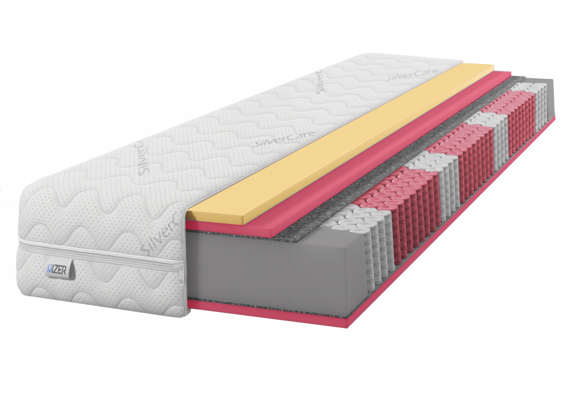 Matrace 100x190 pružinová Multipocket Visco HR35 H3 H4 Středně tvrdá
