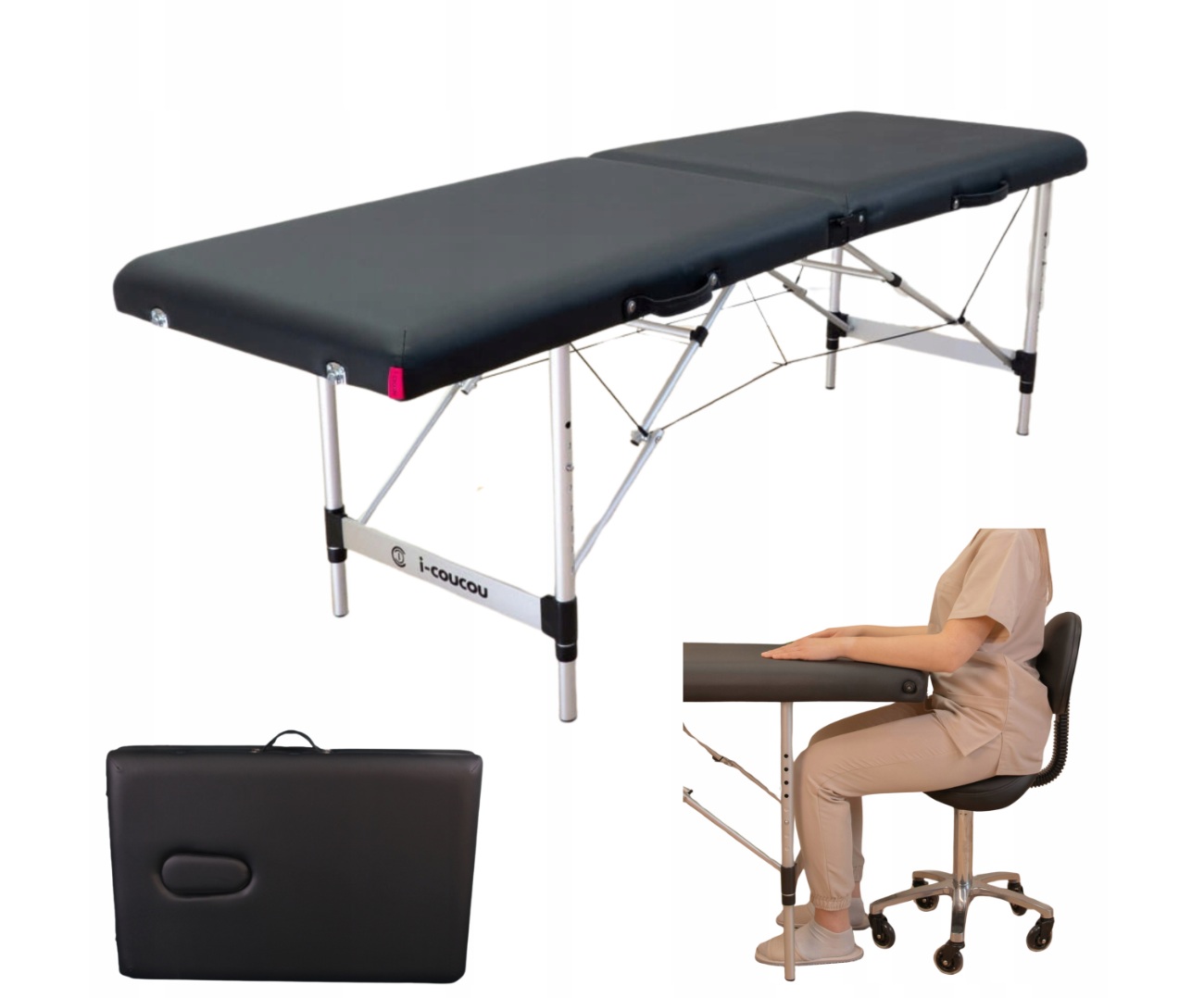 Kosmetické lůžko pro prodlužování řas Skládací hliníkové křeslo 70 cm