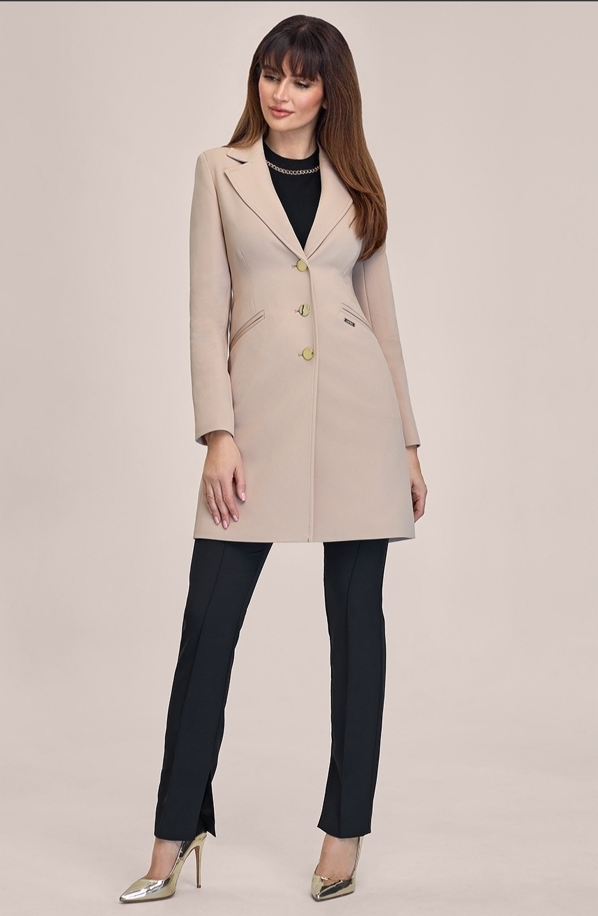 Zartex dámský kabát světlý camel klasický Tina SS24 velikost 38