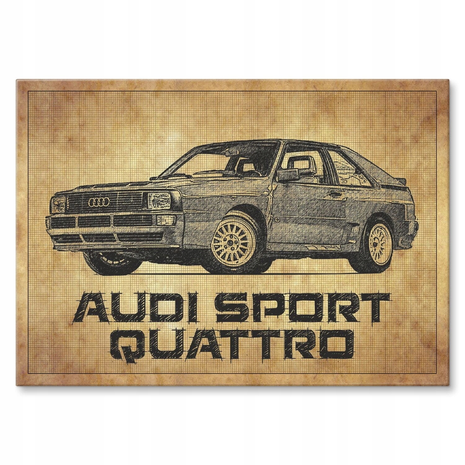 Plechová kovová velká dárek s autem Audi Sport Quattro
