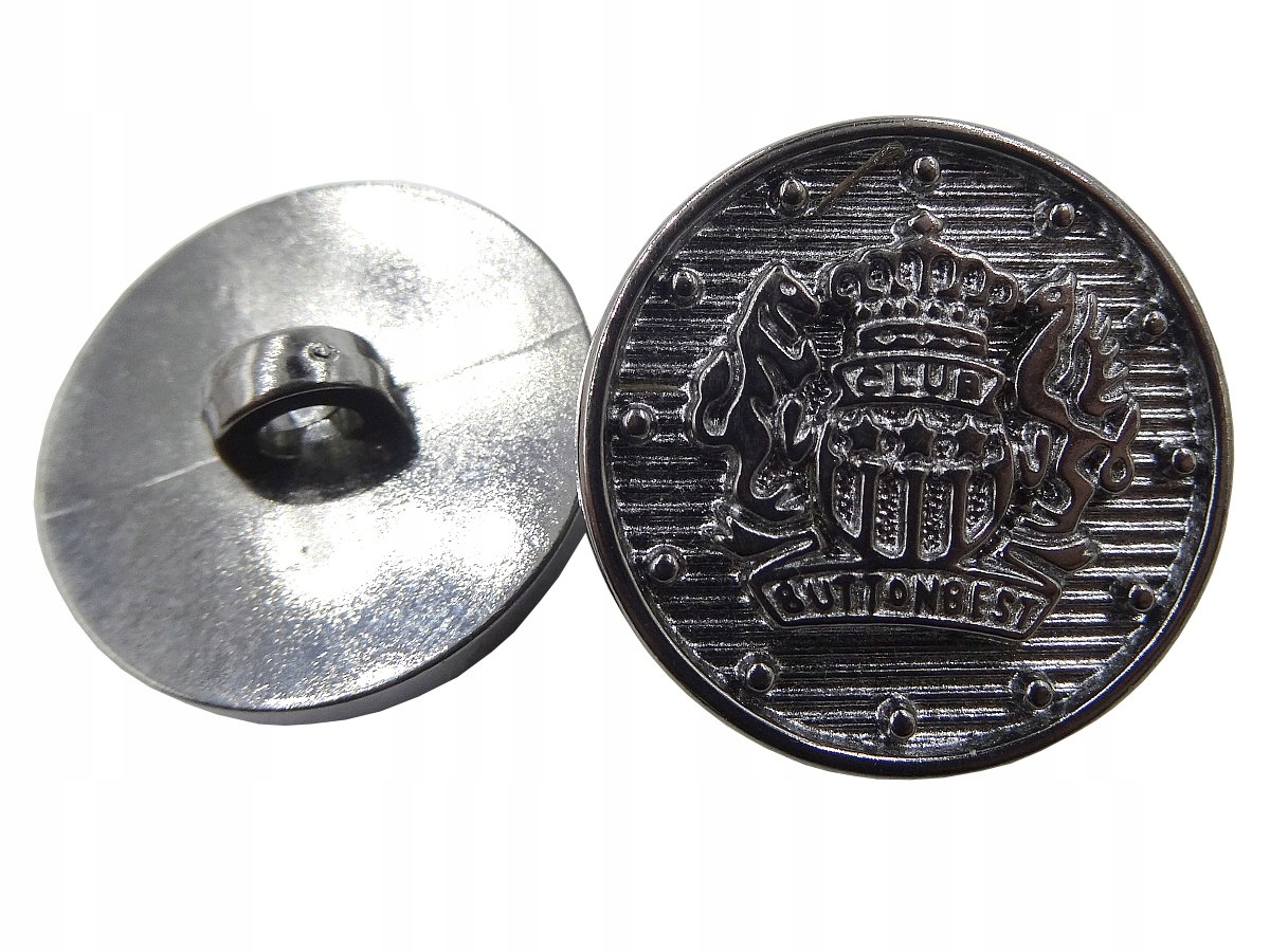 22mm Guziki z herbem 12 sztuk kolor Hematyt/czarny Nikiel K426 2246