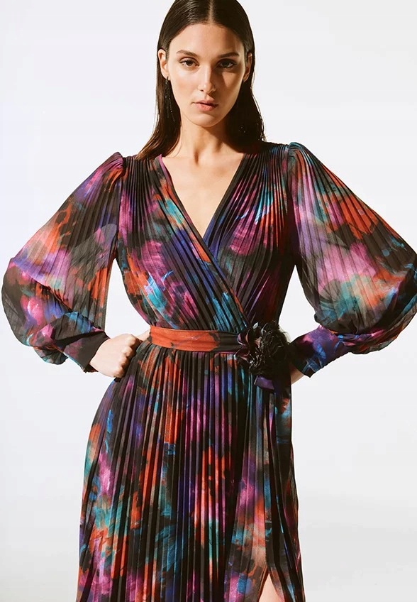 Fioletowa Sukienka Damska Joseph Ribkoff Plisowana r.L Kod producenta 243770X-178