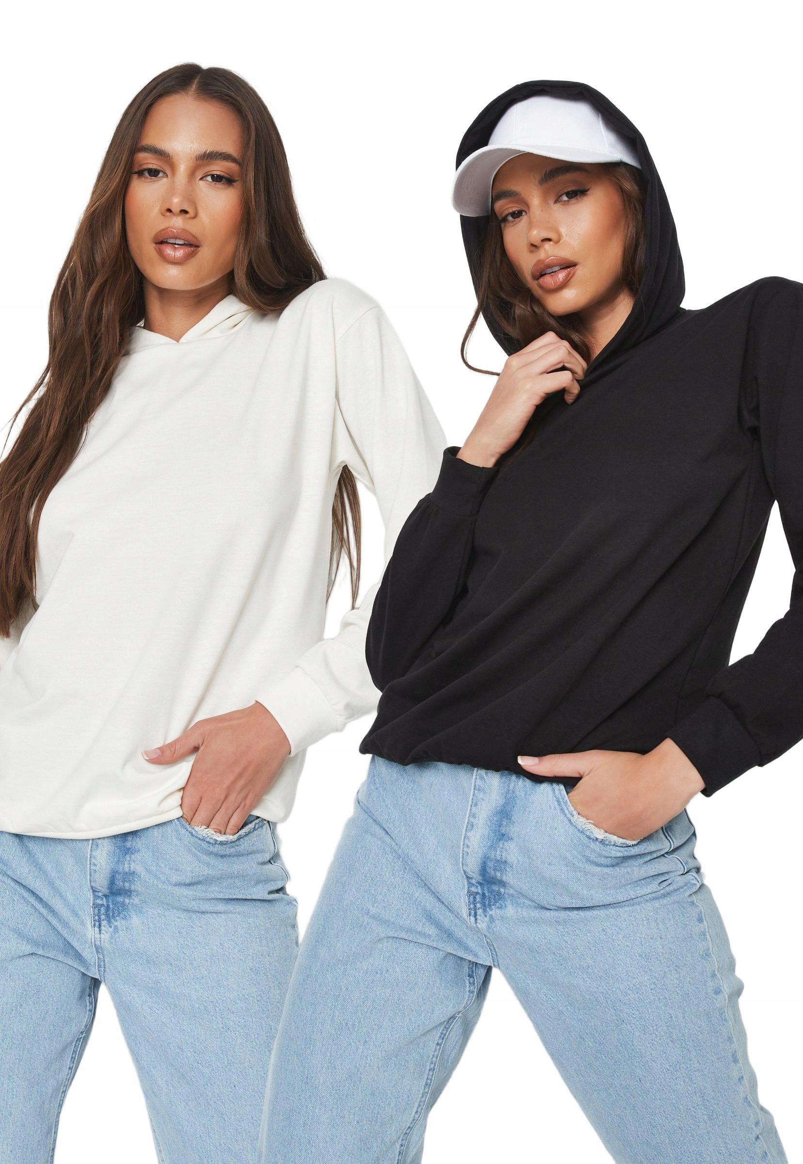 D1S036 MISSGUIDED Y06 KREMOWA BLUZA KAPTUR__S