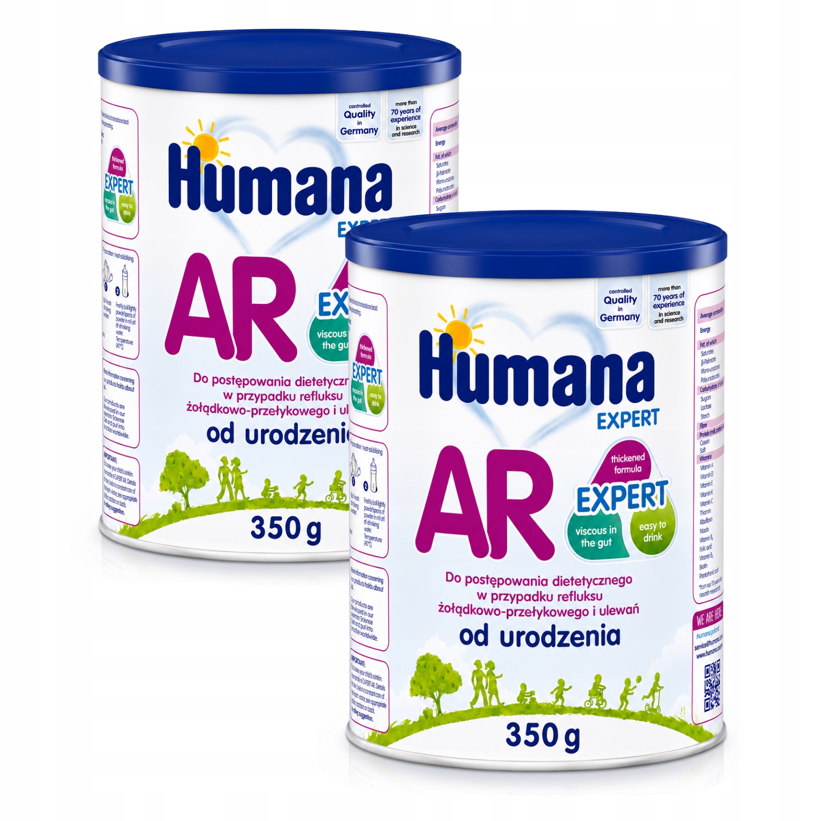 Zestaw Humana Expert Ar mleko na refluks żołądkowo-przełykowy 2x350 g