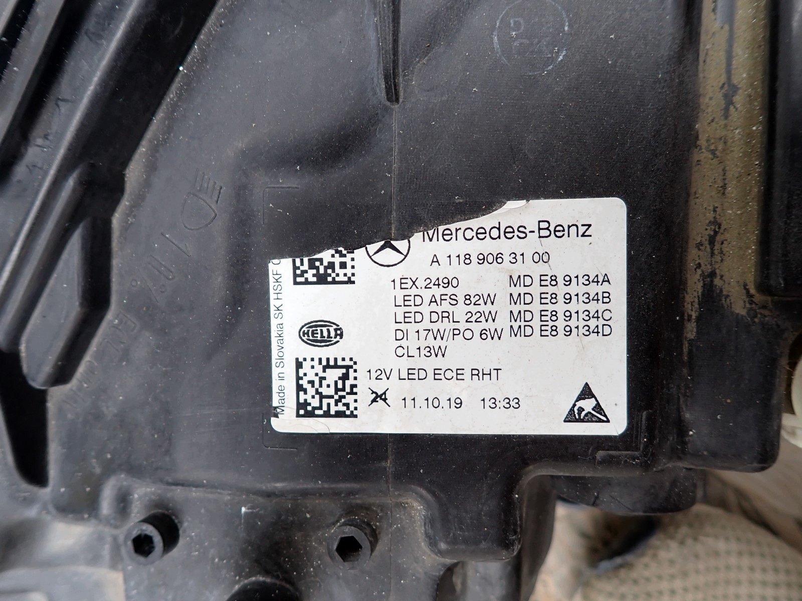 light left REFLEKTOR left FULL LED MERCEDES CLA 118 2019- A1189063100 123