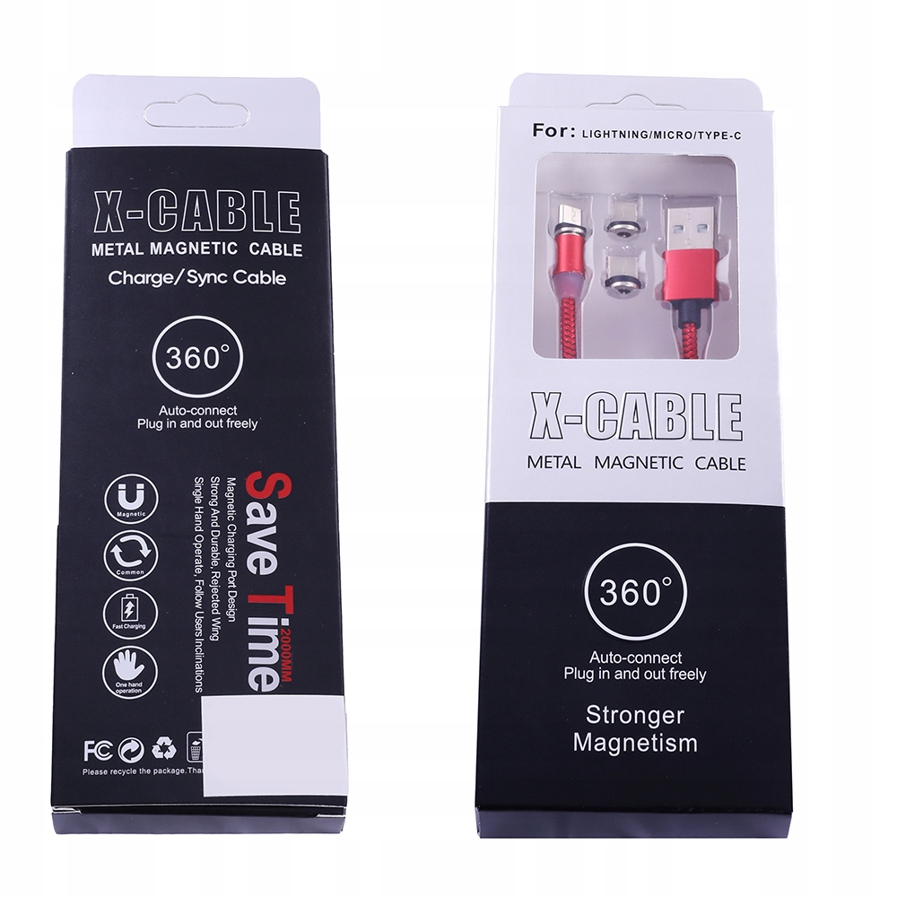 KABEL MAGNETYCZNY USB 3 W 1 MICRO, TYP-C, LIGHTING Kod producenta 11-172