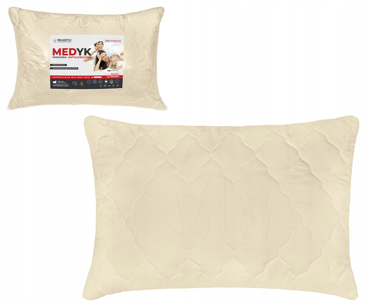 

Poduszka Antyalergiczna 40x60 cm Pikowana na Zamek