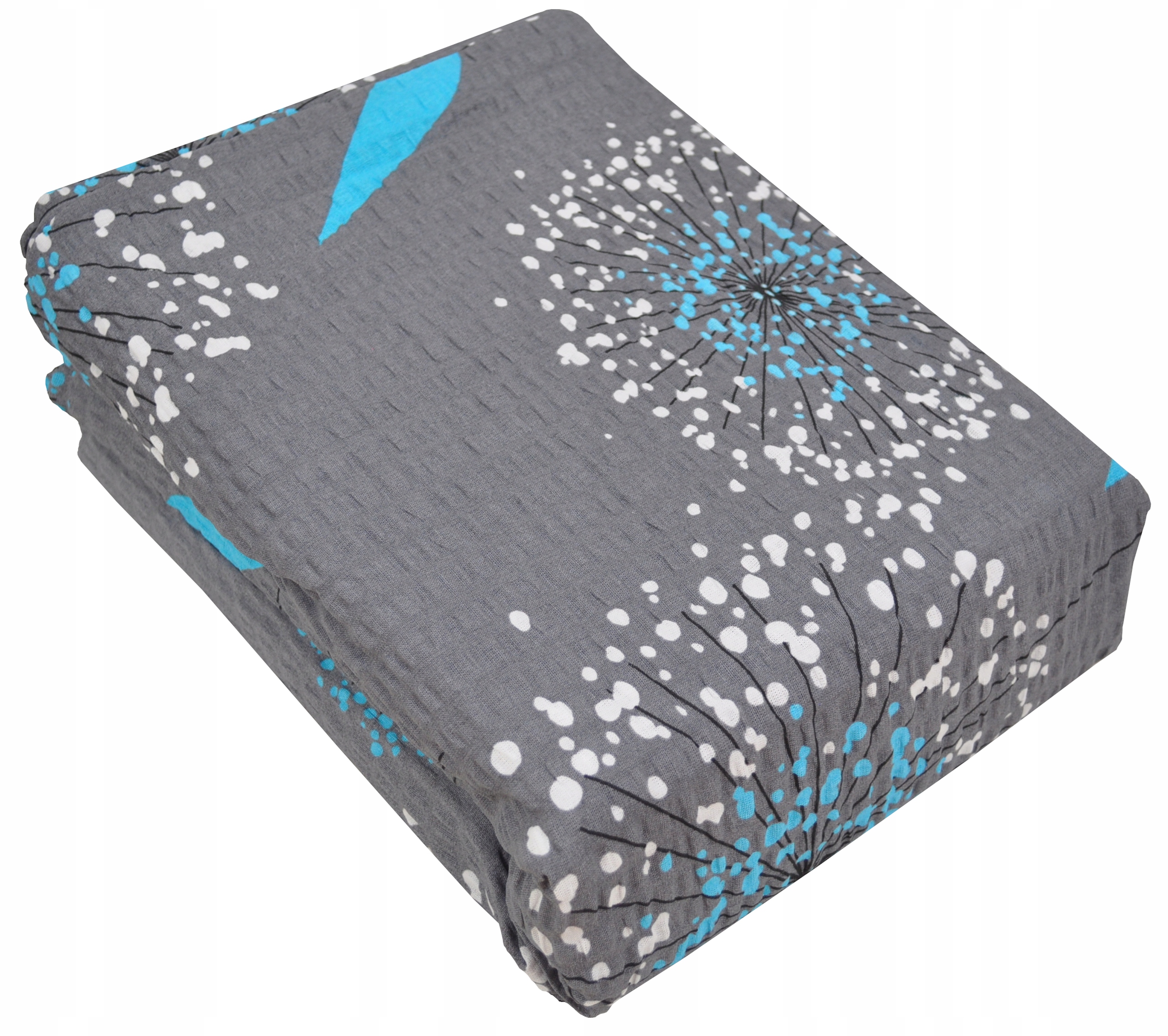 Pościel Z Kory Bielawy 160X200 Kora Bawełna 100% Szara Turkusowe Dmuchawce