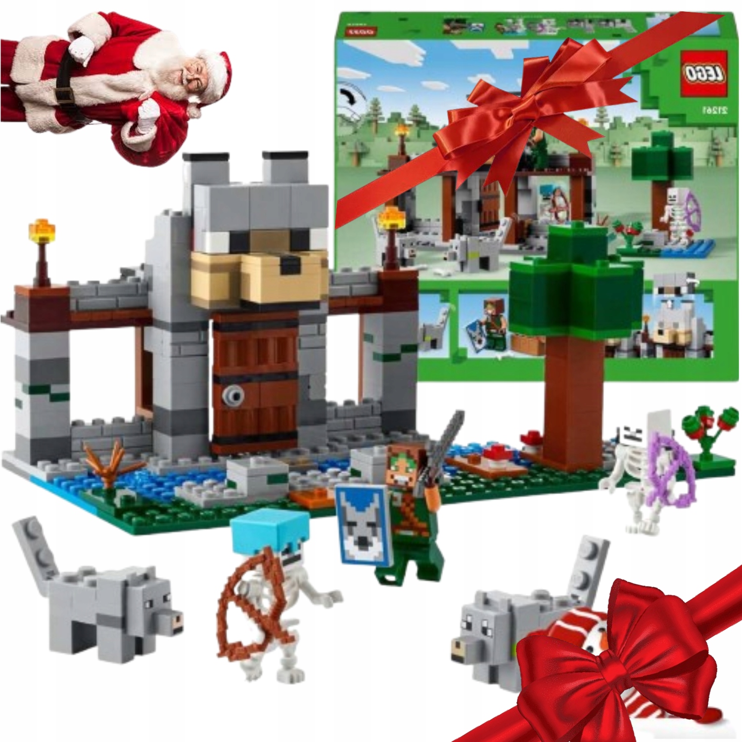 Lego Minecraft Wilcza Twierdza Z Wilkami I Szkieletami