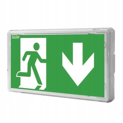 Lampa Oprawa Awaryjna Ewakuacyjna 1W IP65 Exit S Awex Atest Cnbop Pzh