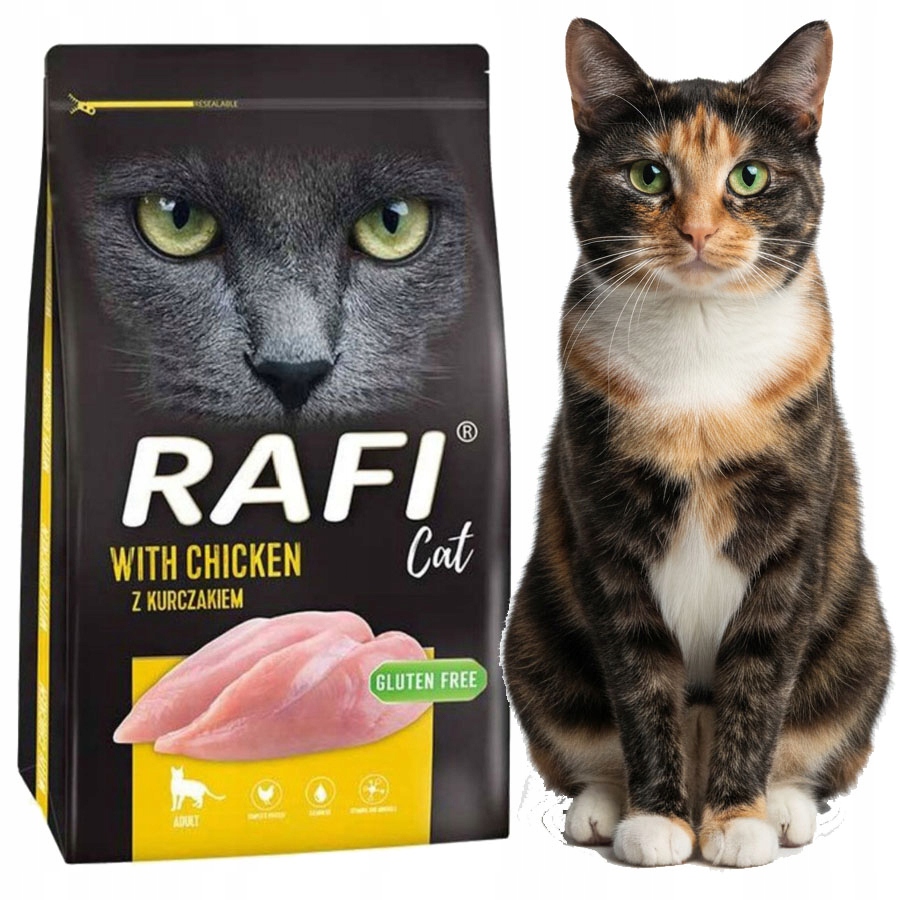 Levně Rafi Cat S Kuřecím Masem 7 Kg Kompletní Vyvážené Suché Krmivo Pro Kočky