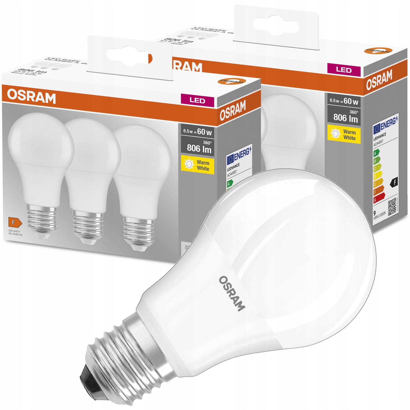 

6x Żarówka Led E27 8,5W 60W 806lm Osram 2700K