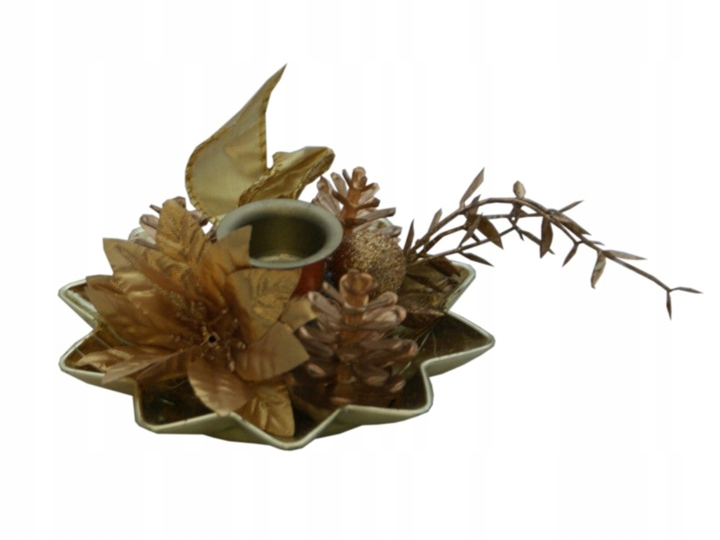 

Świecznik świąteczny 12,7cm Złoty