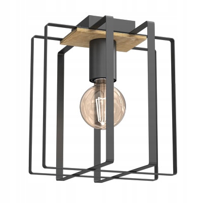 Stropní svítidlo černá matná dřevěná stropní lampa do obývacího pokoje Luminex