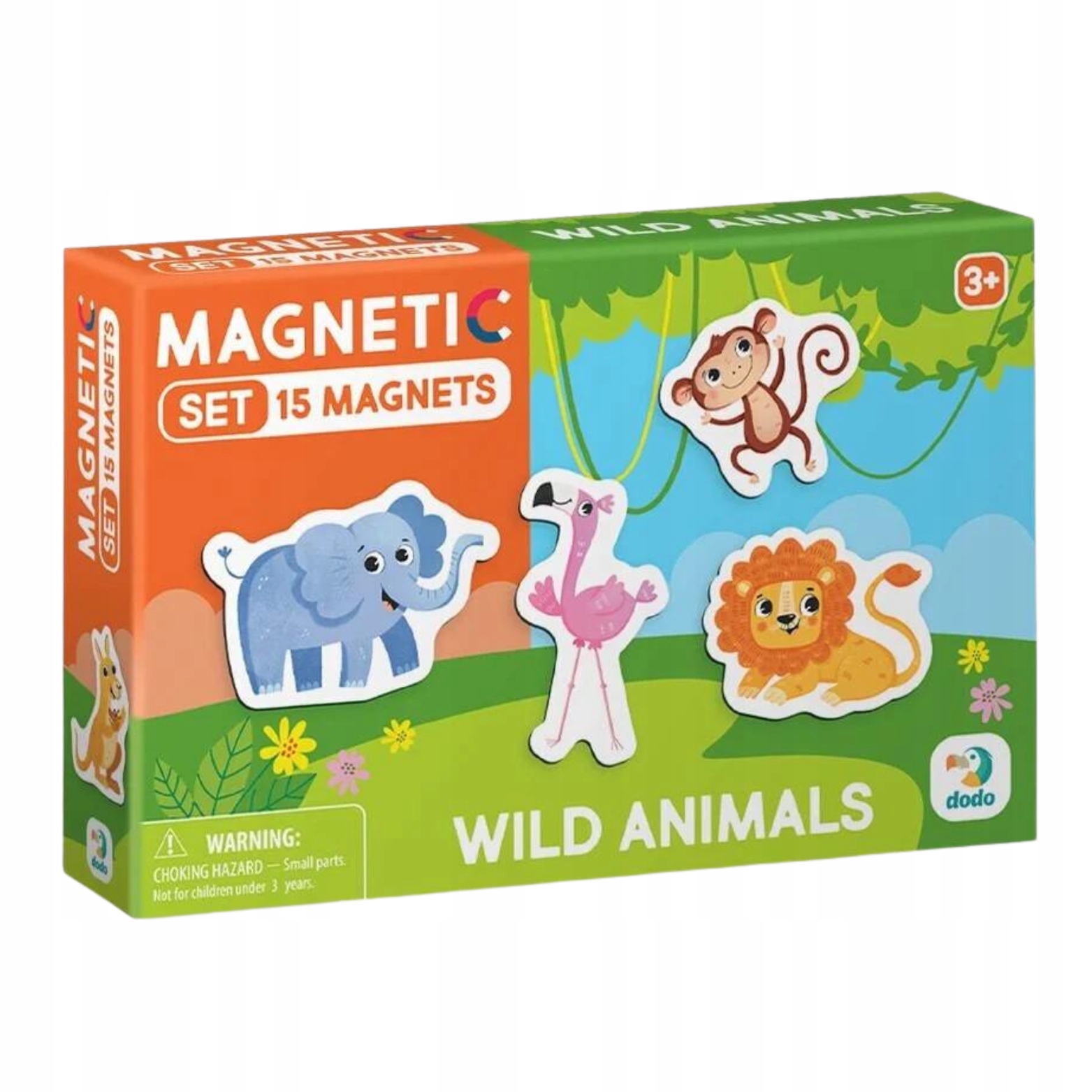 ZESTAW MAGNESÓW DZIKIE ZWIERZĘTA 15 ELEMENTÓW KOLOROWYCH UROCZYCH MAGNESÓW Materiał inny