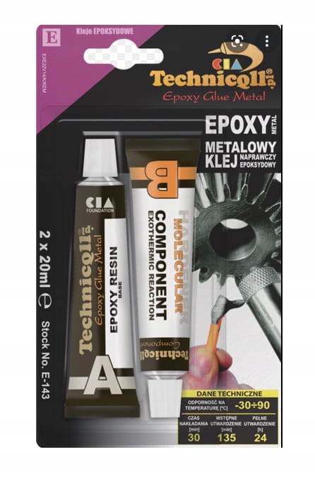 Klej metalowy epoksydowy 2x20ml - Technicqll