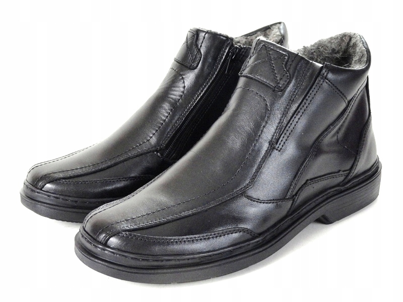 OBUWIE ZIMOWE KOZAKI SUWAK SKÓRA 155 CZARNY 42