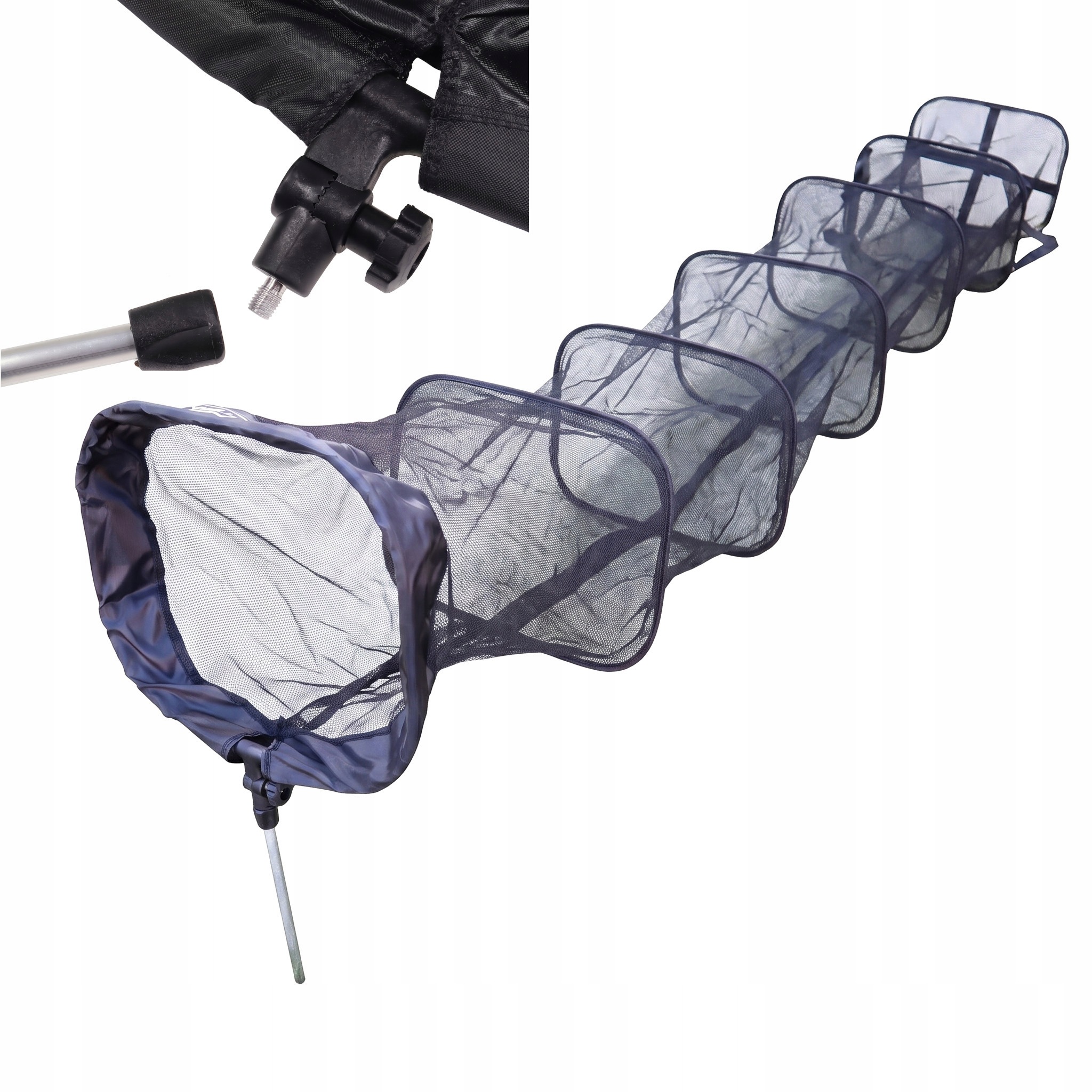 Siatka 3m wędkarska 300 x 45 x 35 cm żyłkowa prostokątna podpórka sztyca