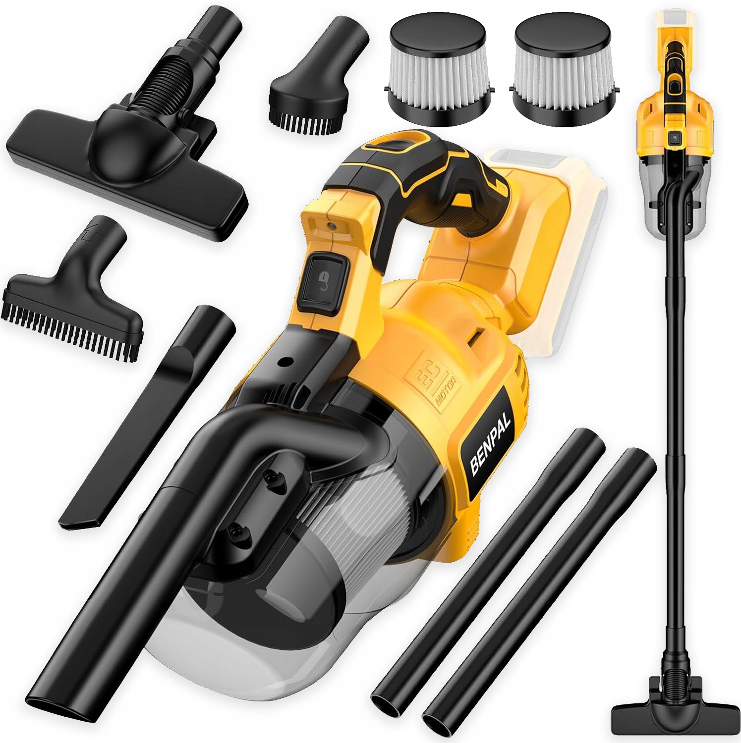 Vysavač Do Auta Výkonný Bezdrátový Lehký Výkonný Bezsáčkový