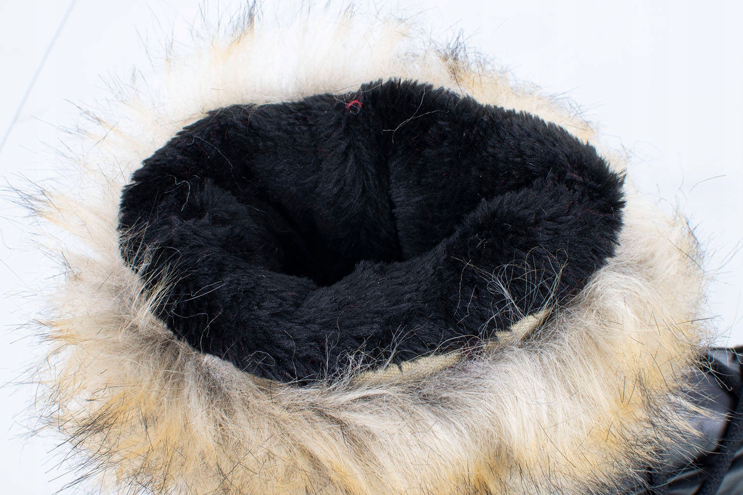 6998 CZARNE ŚNIEGOWCE OCIEPLANE Z FUTERKIEM 38 Materiał zewnętrzny inny