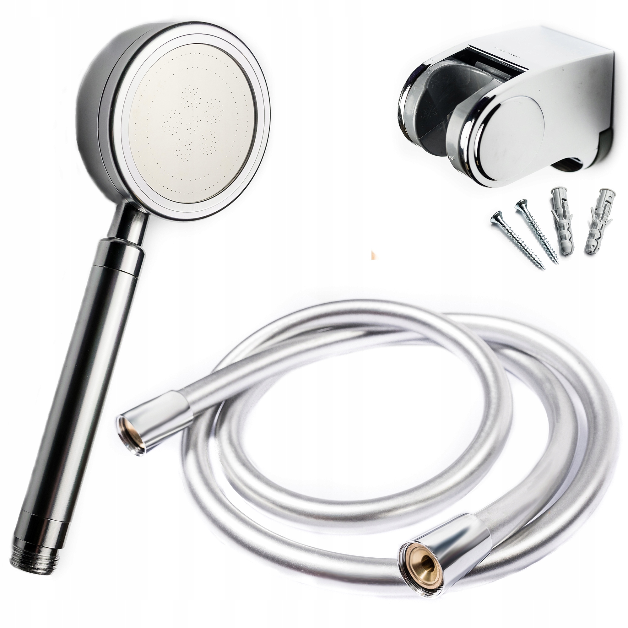 ZESTAW PRYSZNICOWY SŁUCHAWKA ALUMINIOWA 1F + WĄŻ FLEX 150cm +UCHWYT