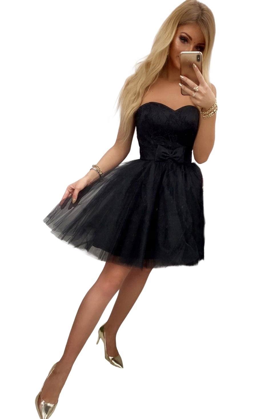 PinUp Černá Tylová Korzetová Šaty S