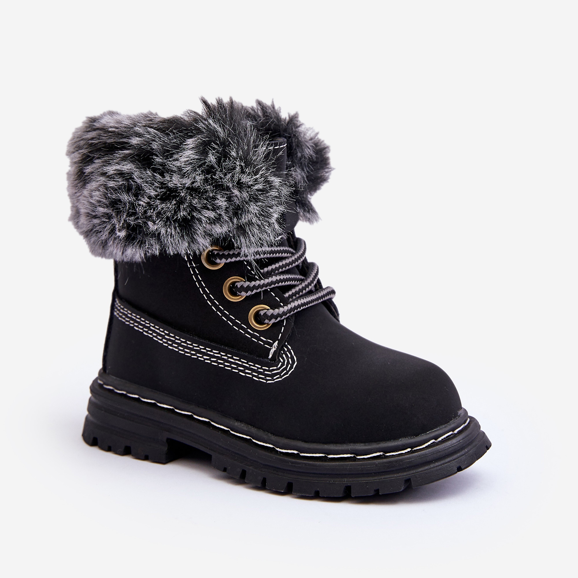 TRAPERY BOTKI DZIECIĘCE OCIEPLANE NA SUWAK Z FUTERKIEM CZARNE 31