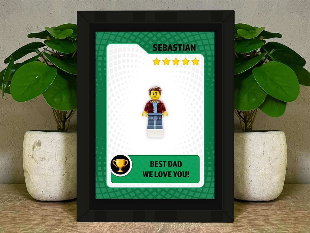 táta – personalizovaná figurka panáček z dílů Lego – Rámeček