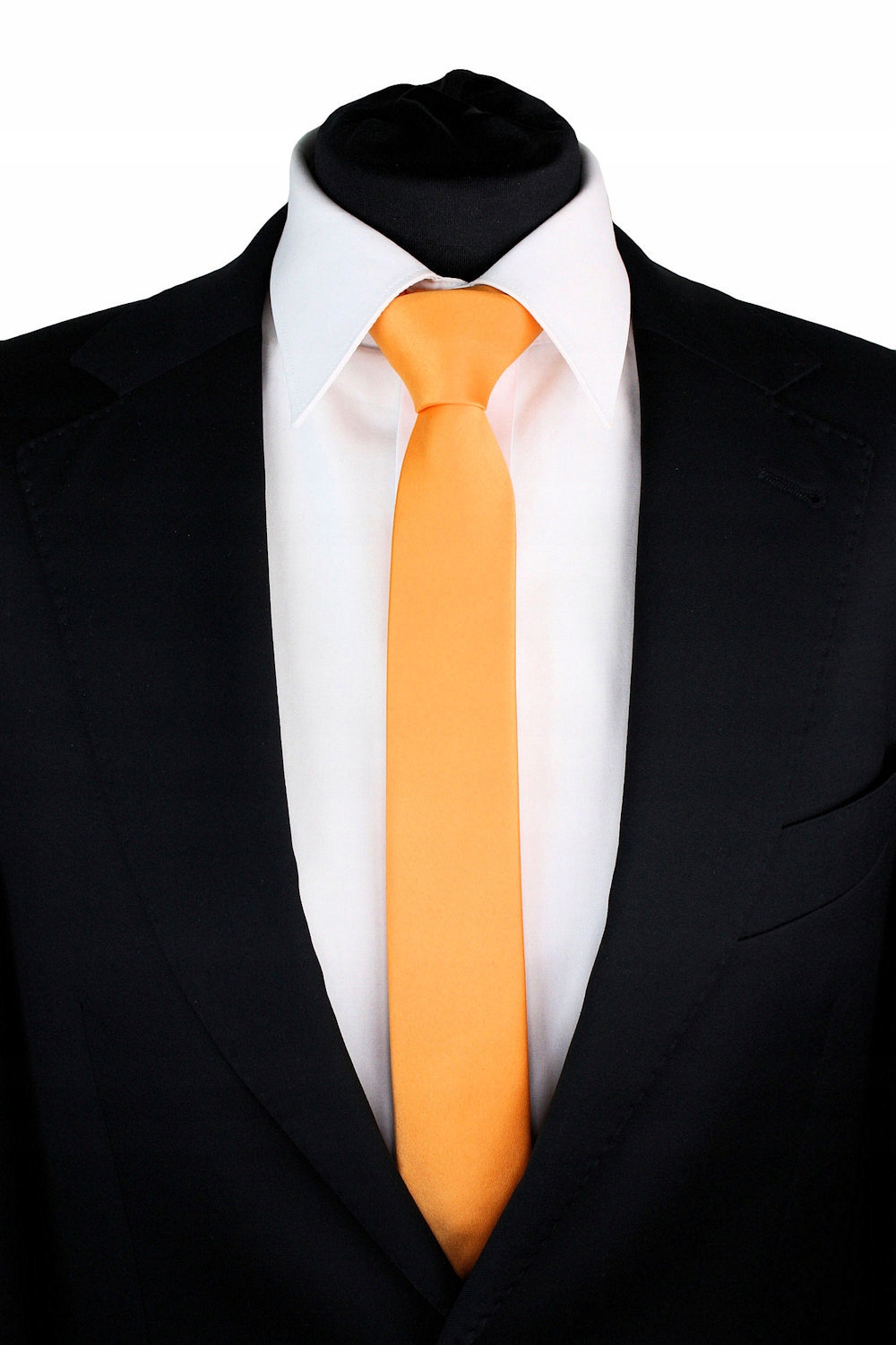 

Krawat Męski Wąski Gładki Slim Śledź Bursztynowy