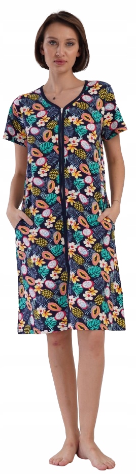 Barevný Župan Na Zip Tropické Ovoce Bavlněná Župan Na Zip L