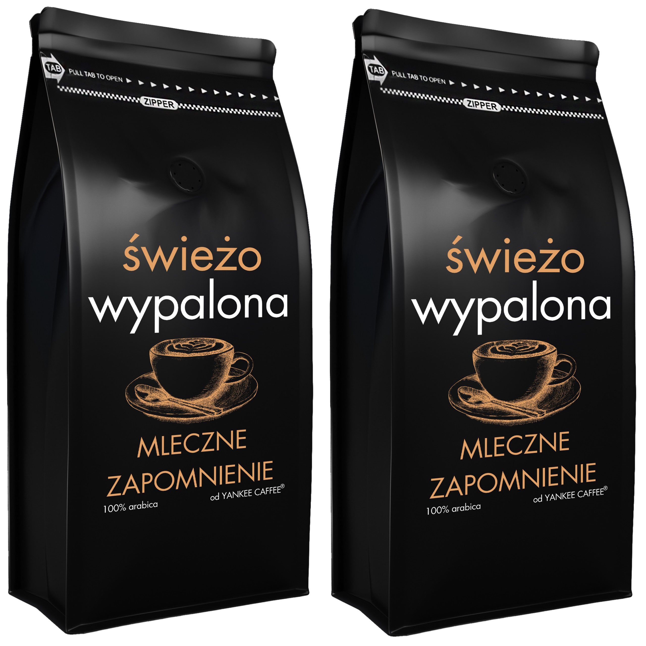 Levně Káva zrnková 2kg 100% Arabica Čerstvě Pražená Mléčná (2x1kg) Do kávovaru