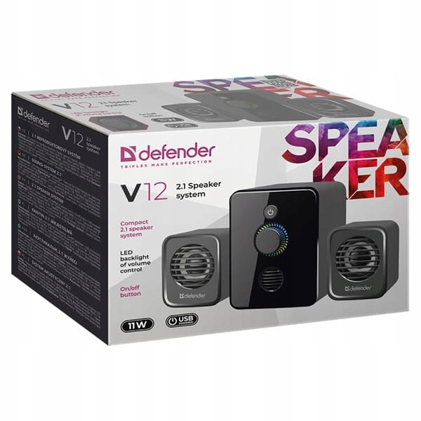 GŁOŚNIKI DEFENDER V12 2.1 11W USB — 10