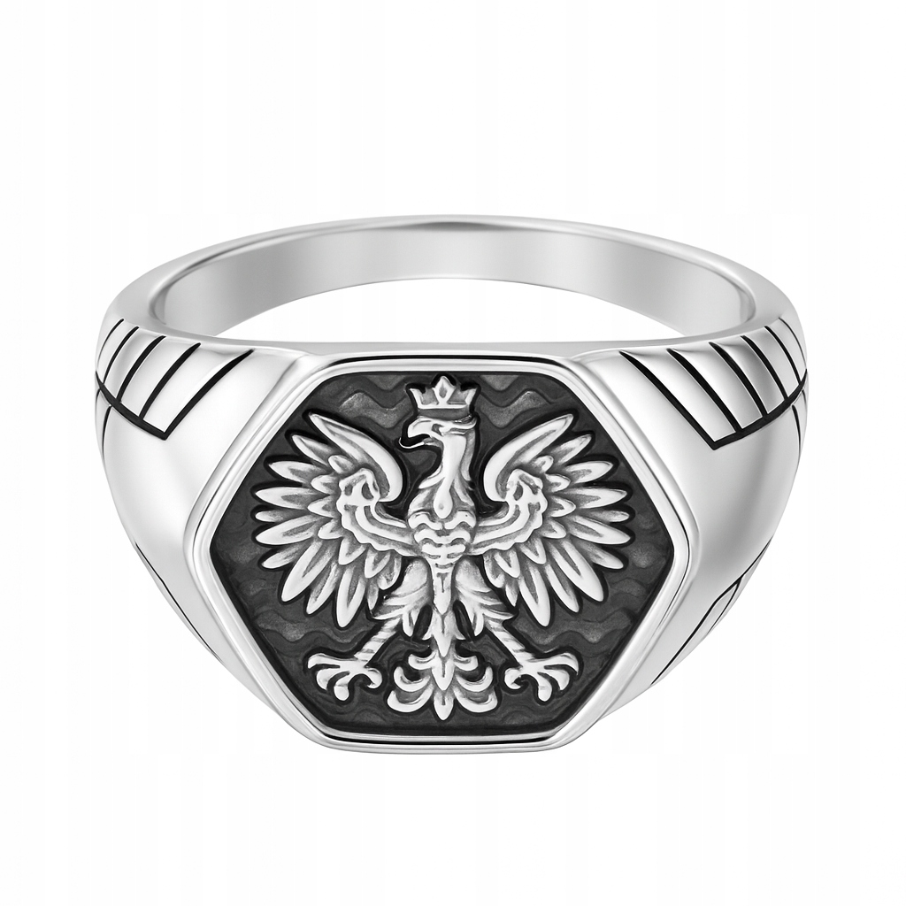 Stříbrný pánský vlastenecký prsten orel velikost 20 stříbro 925