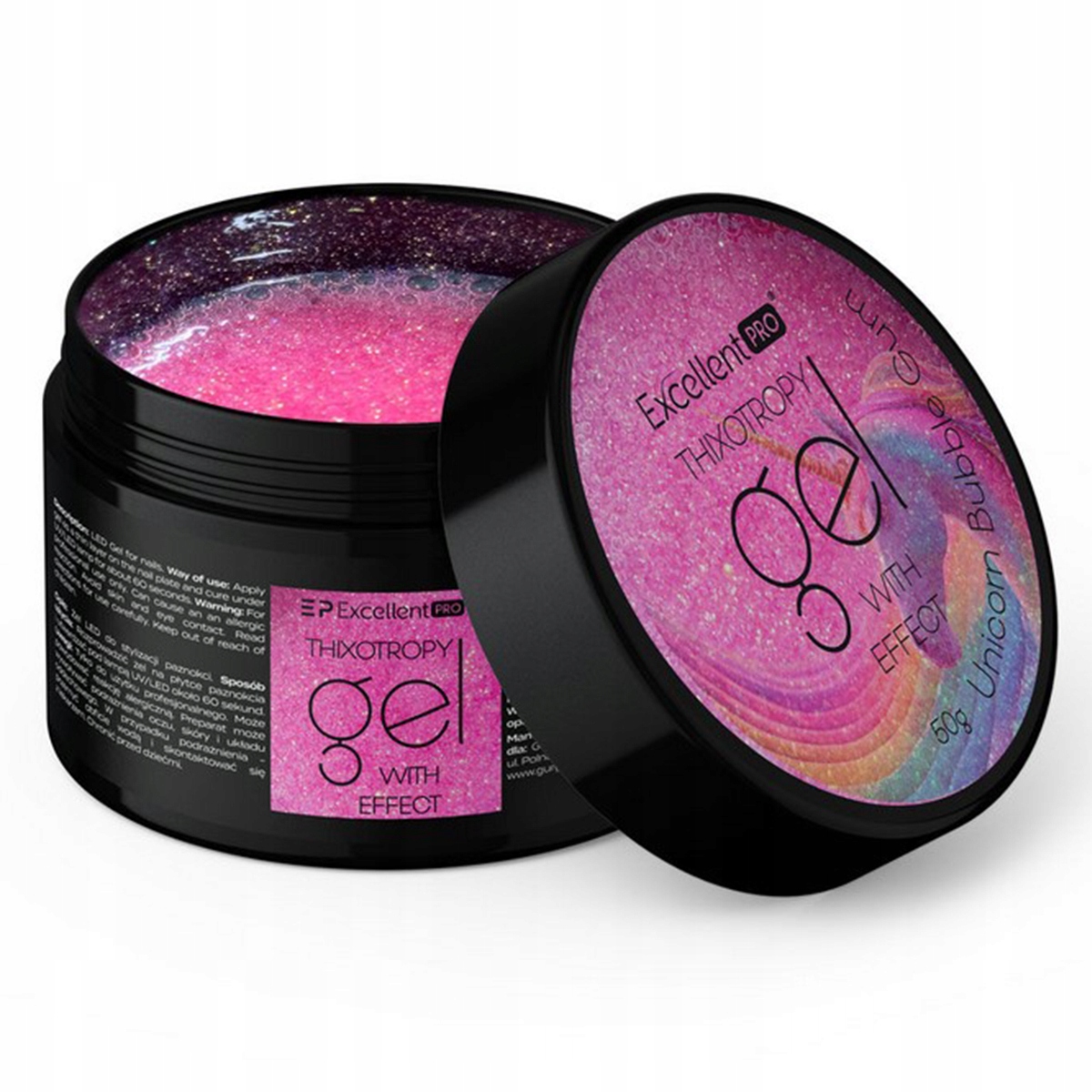 Żel Excellent PRO z tiksotropią WITH EFFECT UNICORN 50g bubble gum