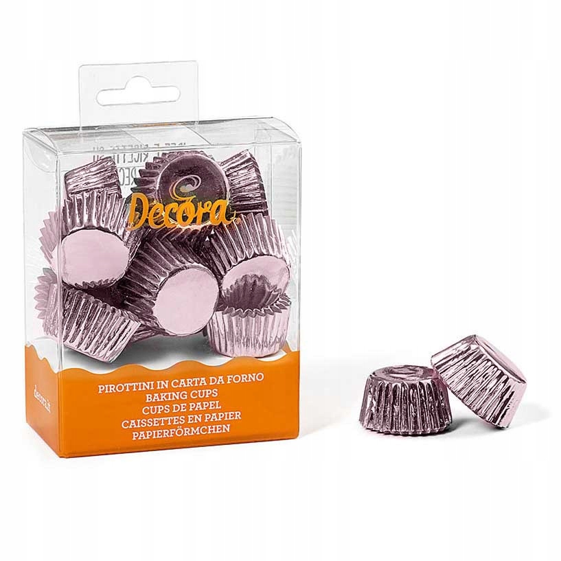 

Mini papilotki na muffinki różowe złoto, 180 szt