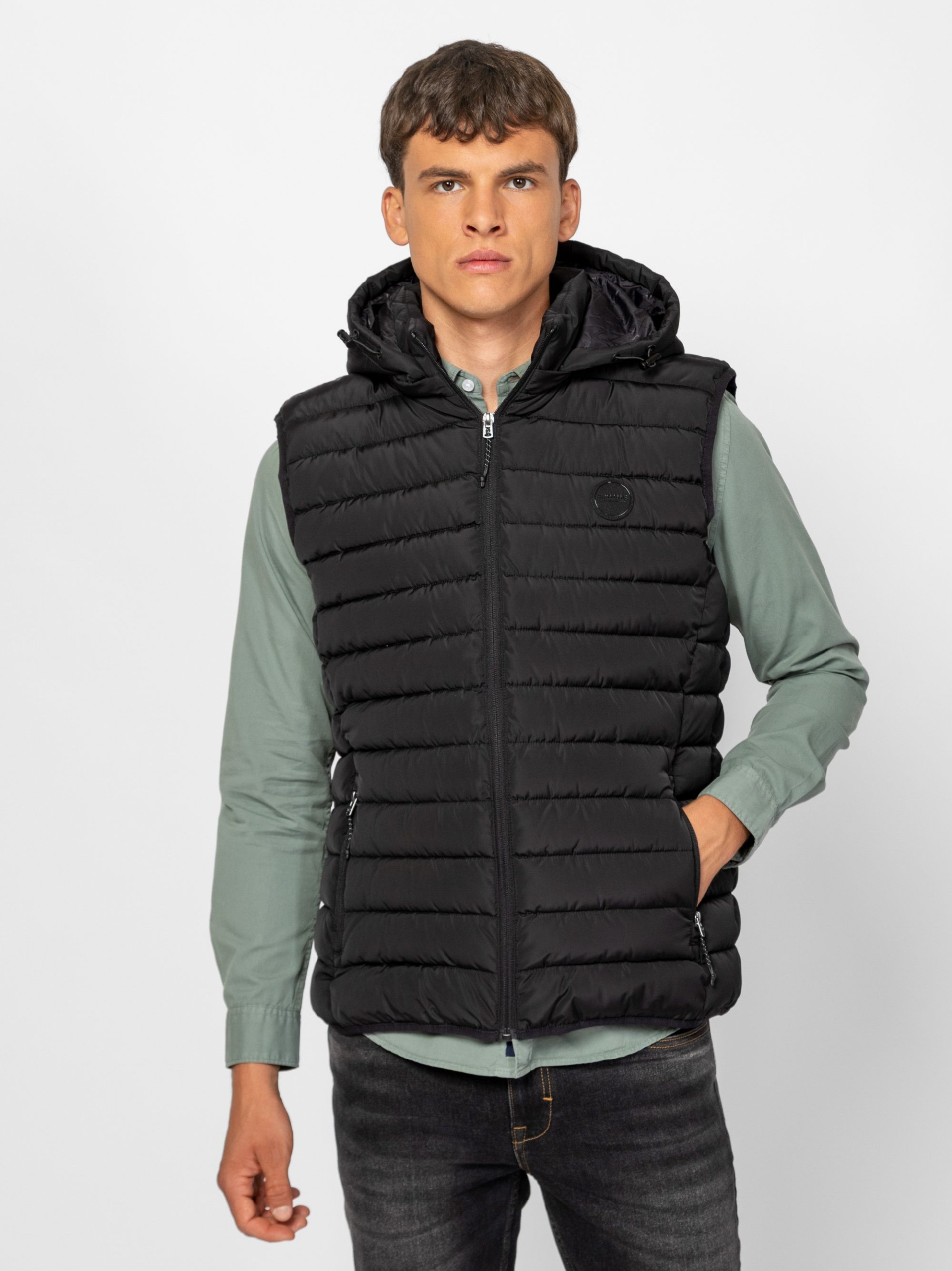 Heavy Tools Pánská Prošívaná Vesta Bez Rukávů WANTIW25 Černá XL