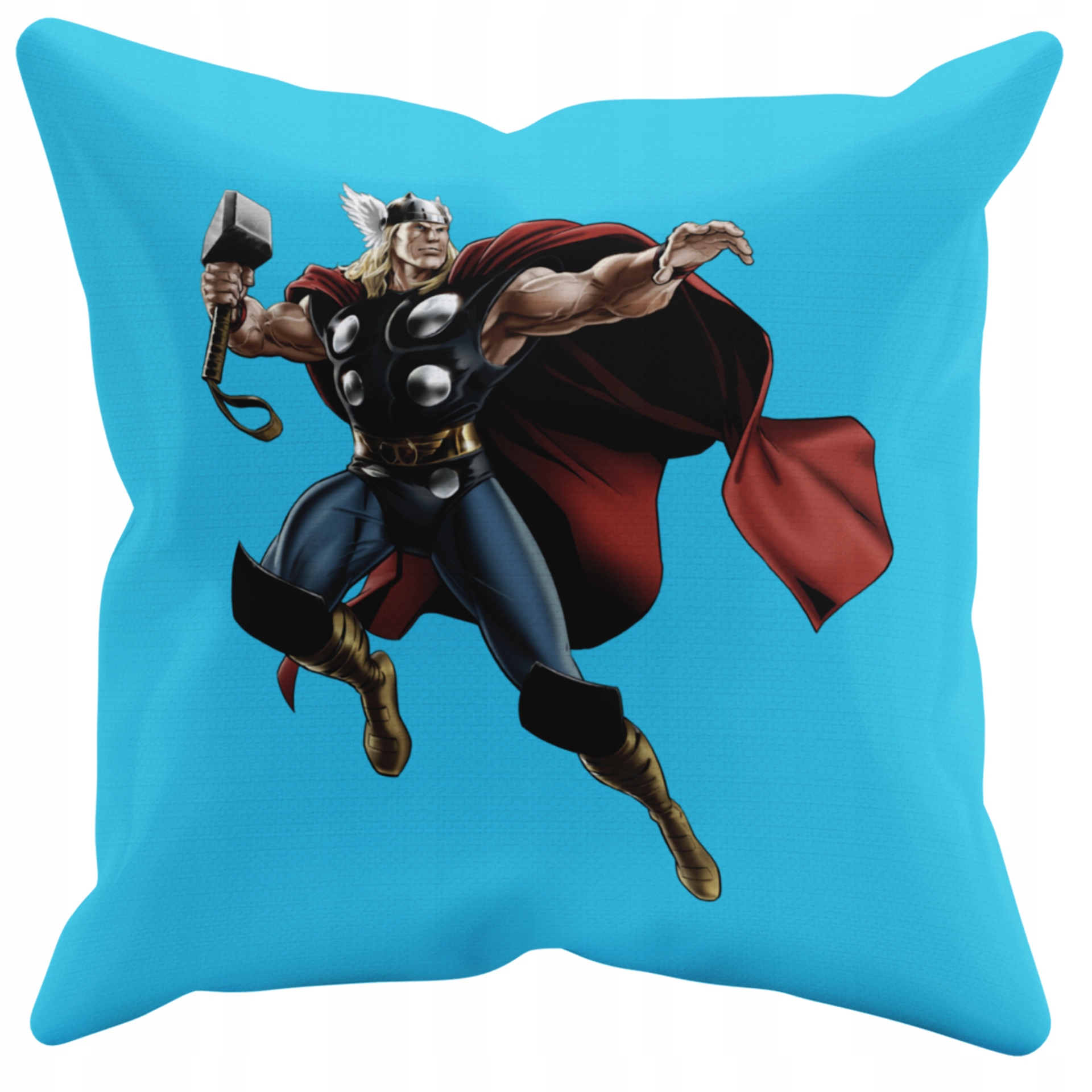 POSZEWKA NA PODUSZKĘ JAŚKA DO PRZEDSZKOLA THOR + IMIĘ GRATIS Kolor dominujący odcienie niebieskiego