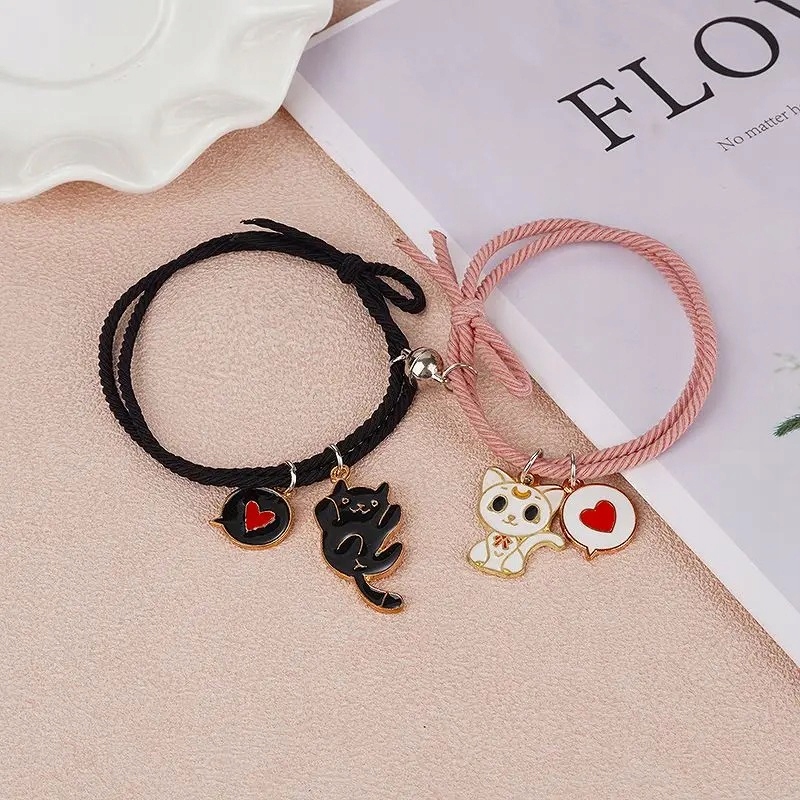 2 BRANSOLETKI BEST FRIENDS KOTKI LOVE MAGNETYCZNE Rodzaj Klasyczne