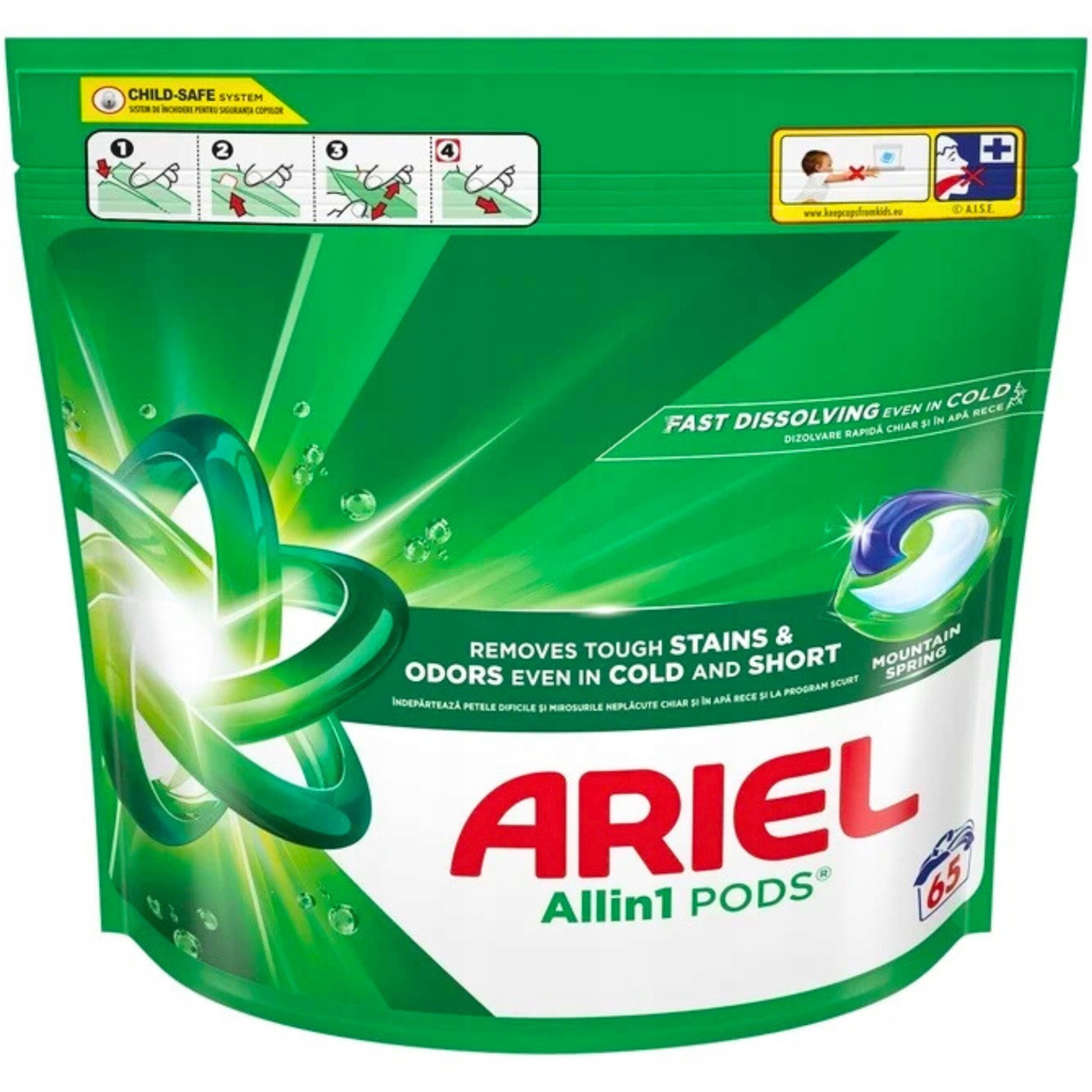 Ariel 3v1 Kapsle na praní Universalne Mountain Spring All in One 65ks