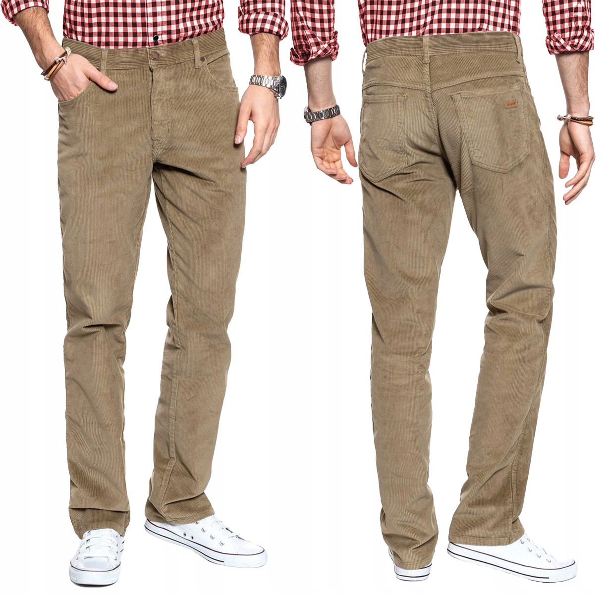 Pánské kalhoty manšestrové béžové bavlněné Hunter 610/53C W35 L32