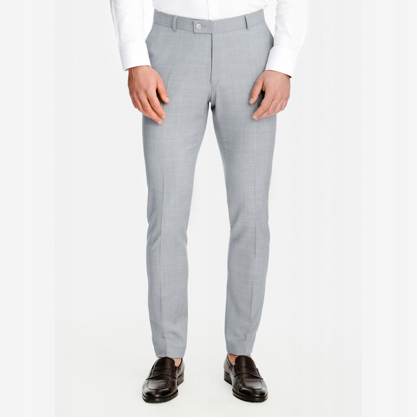 Šedé oblekové kalhoty 100% vlna Marzotto Pako Lorente vel