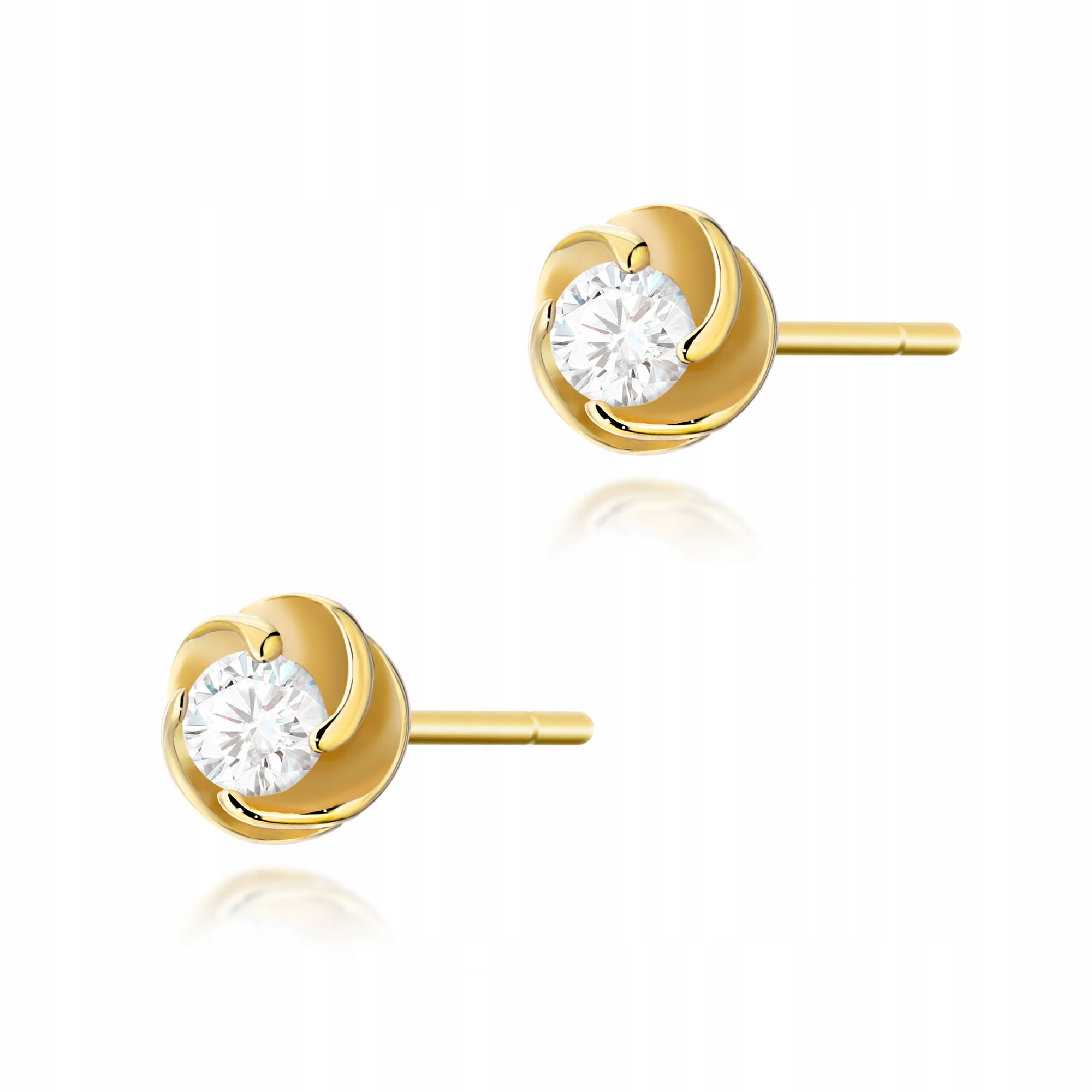 Zlaté náušnice na tyči s briliantem 0,16 ct zlato 585 Diamant Dárek