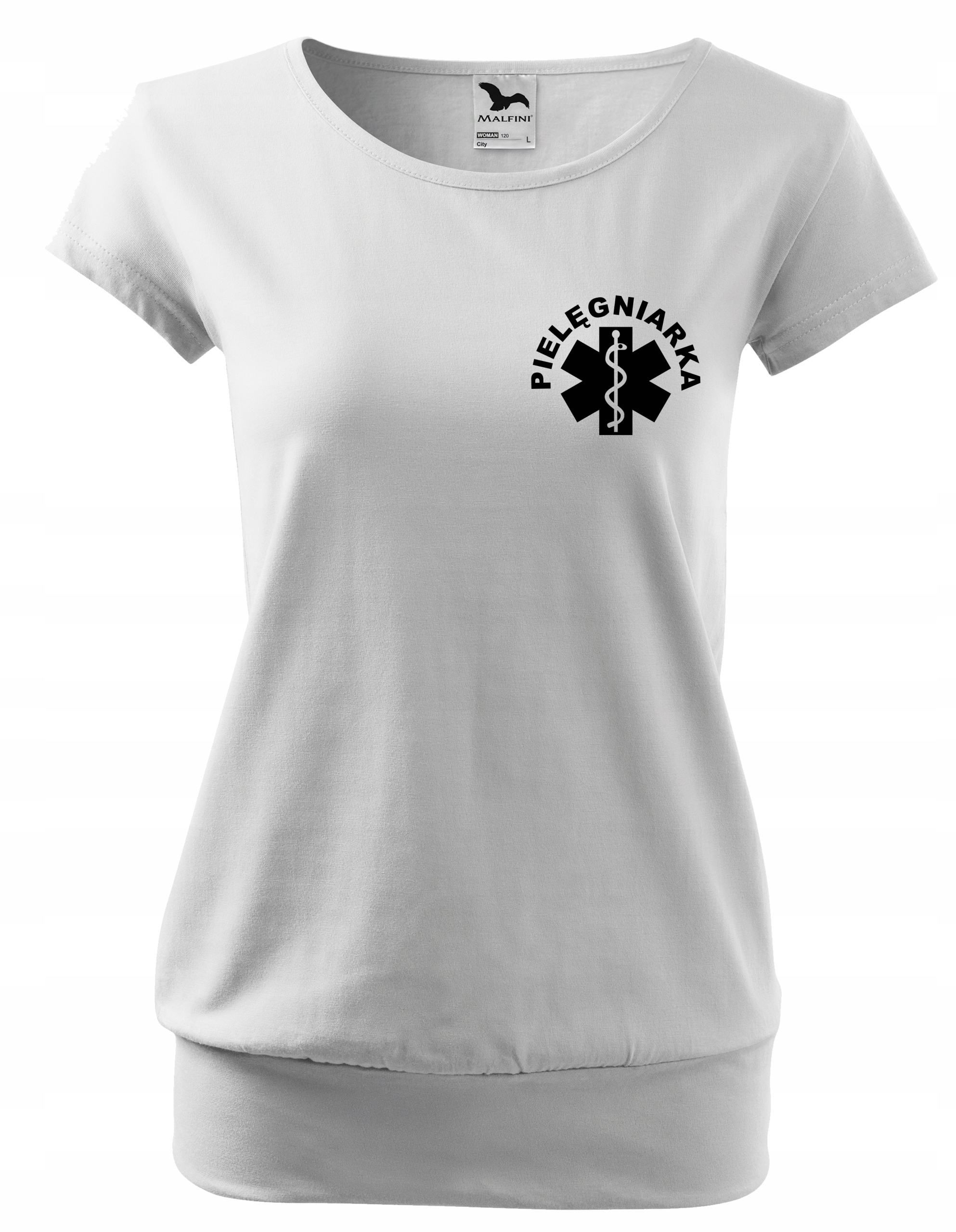 koszulka PIELĘGNIARKA damska nadrukiem eskulap M