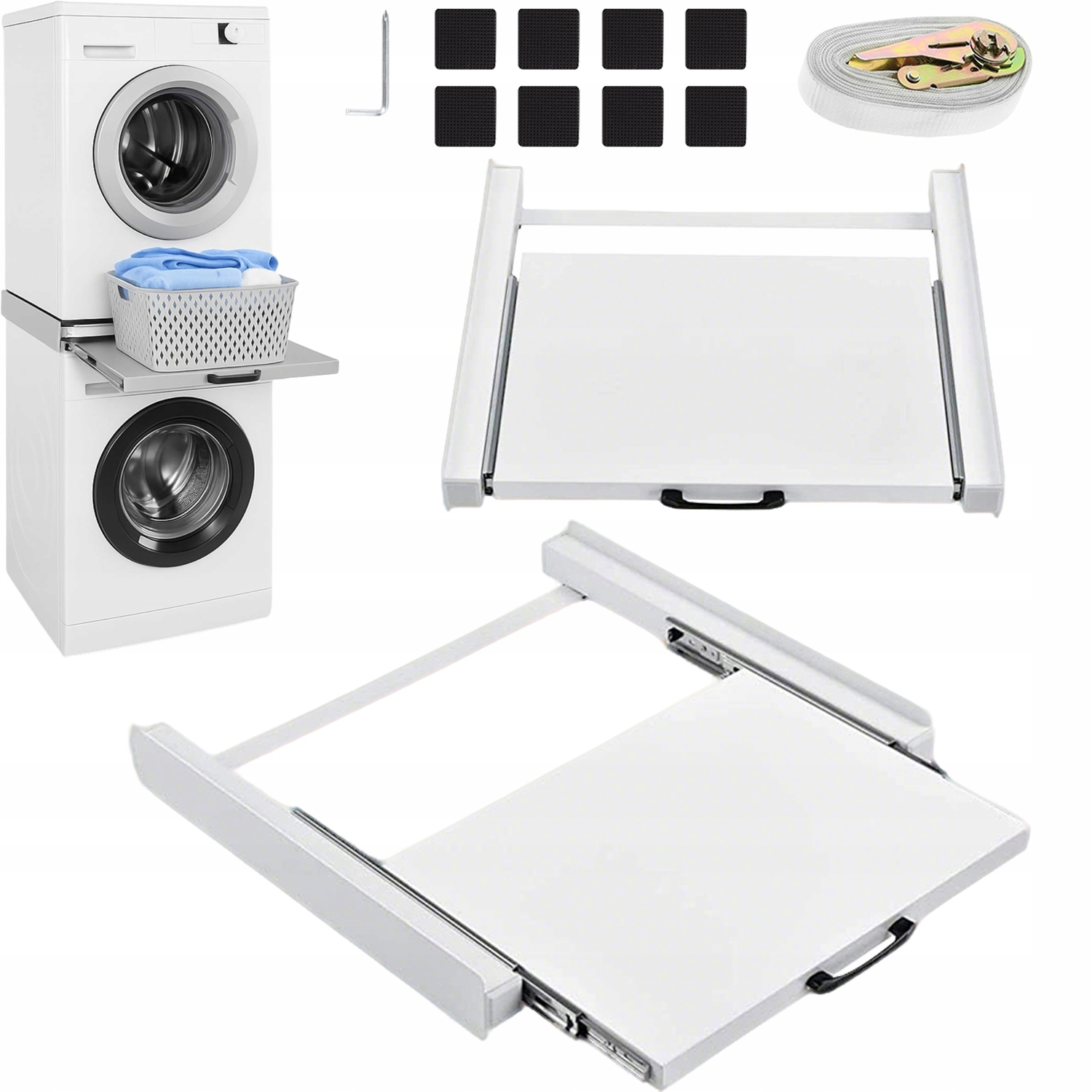 Łącznik Pralki Suszarką Z Paskami I Wysuwaną Półką 6M Liny Uniwersalny