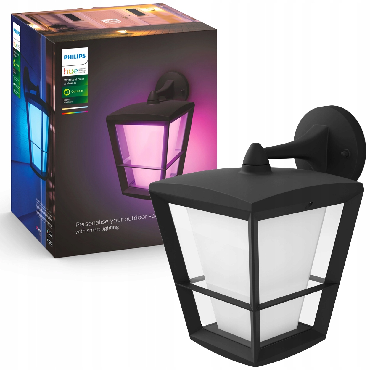Led záhradné nástenné svietidlo Vonkajšia lampa Rgb Smart Zigbee Econic Philips Hue