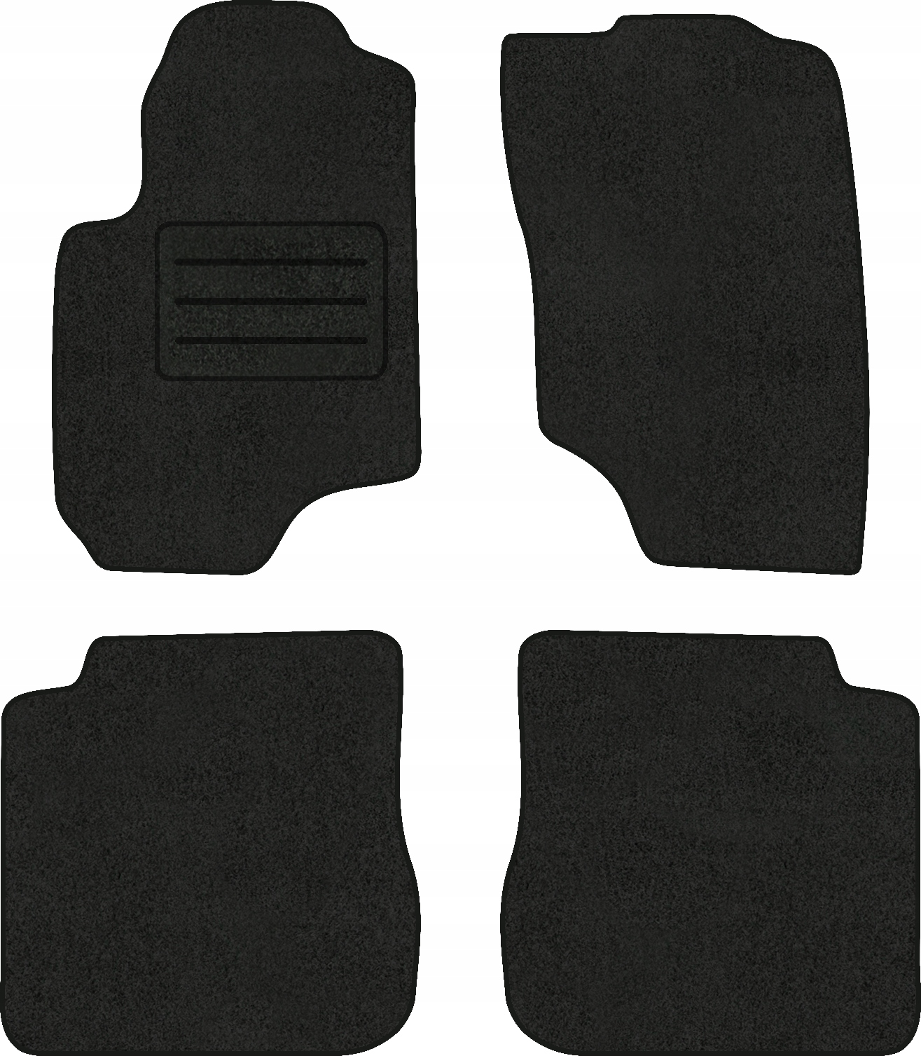 Velurové koberce Lux pro Mitsubishi Outlander I (2001-2006) Černé Komplet