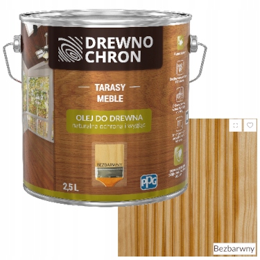 Olej do drewna, tarasów, mebli Naturalna Ochrona DrewnoChron Bezbarwny 2,5L