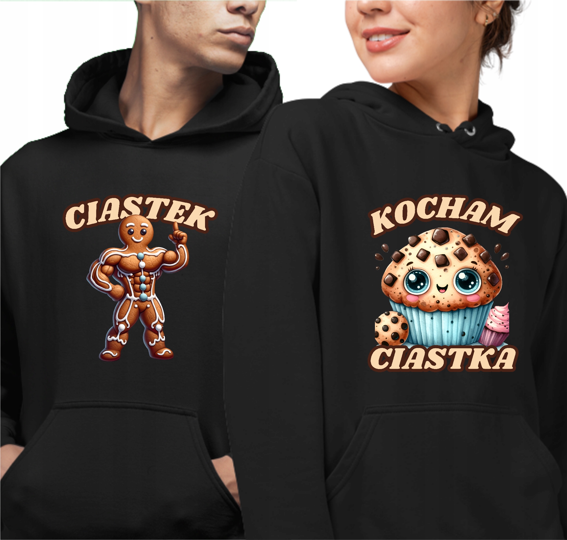 Mikiny pro páry Bábovka a Ciacho Sada dvou mikin Hoodie s kapucí M