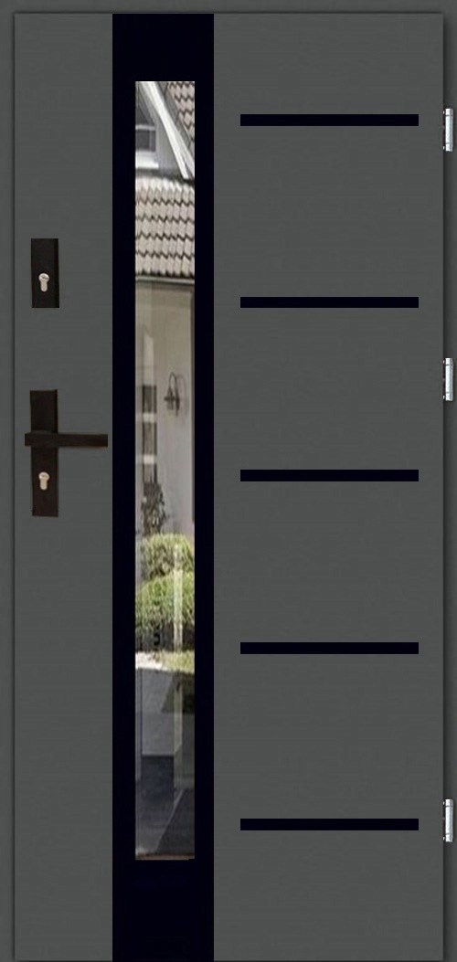 POLSKIE DRZWI ZEWNETRZNE INOX16ZD5 BLACK 72MM 90CM 90TKI UD 1,3 Marka Lukar