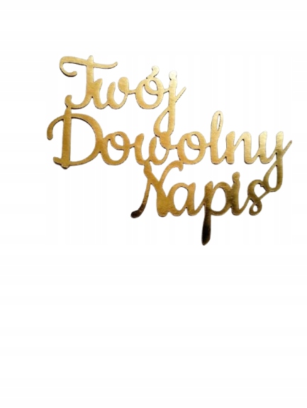 TOPPER PAPIEROWY ZŁOTY NA BOK TORTU dowolny napis